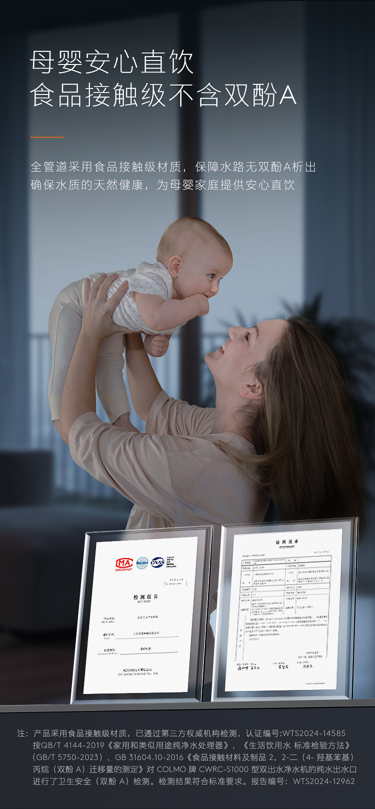 COLMO 櫥下式凈水機 月巖灰 CWRC-S1000