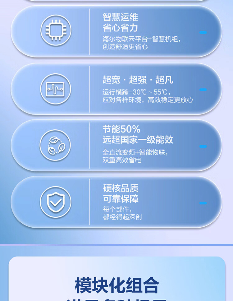 海爾 家用商用多聯(lián)機(jī)模塊機(jī)磁懸浮組合式空調(diào)